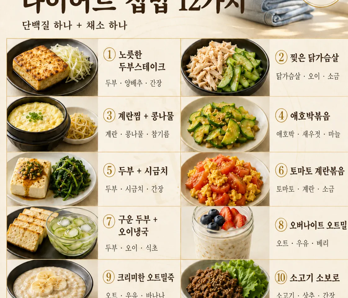 바지가 꽉 끼기 시작했다면 — 굶지 않고 먹는 다이어트 집밥 12가지