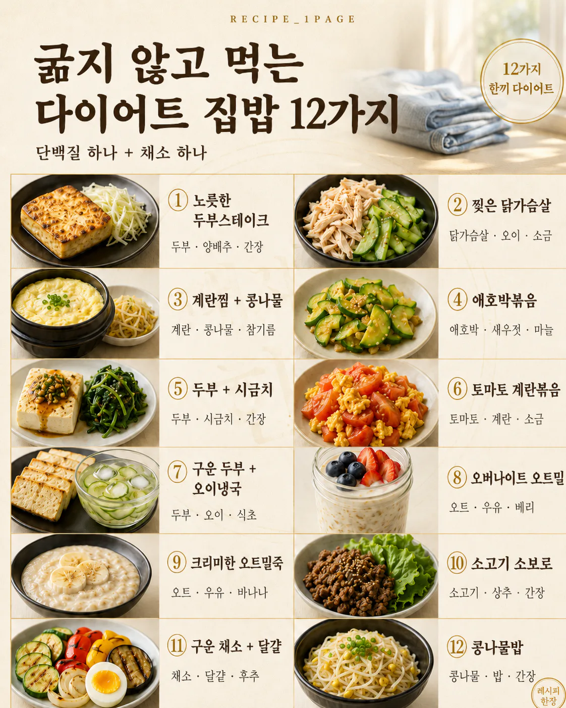 바지가 꽉 끼기 시작했다면 — 굶지 않고 먹는 다이어트 집밥 12가지
