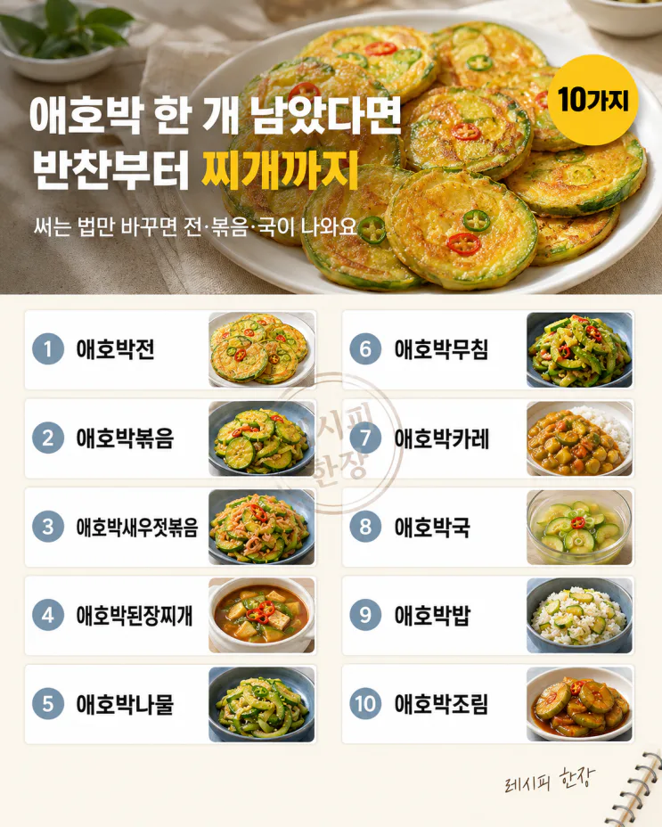 애호박 한 개로 반찬·전·찌개 10가지