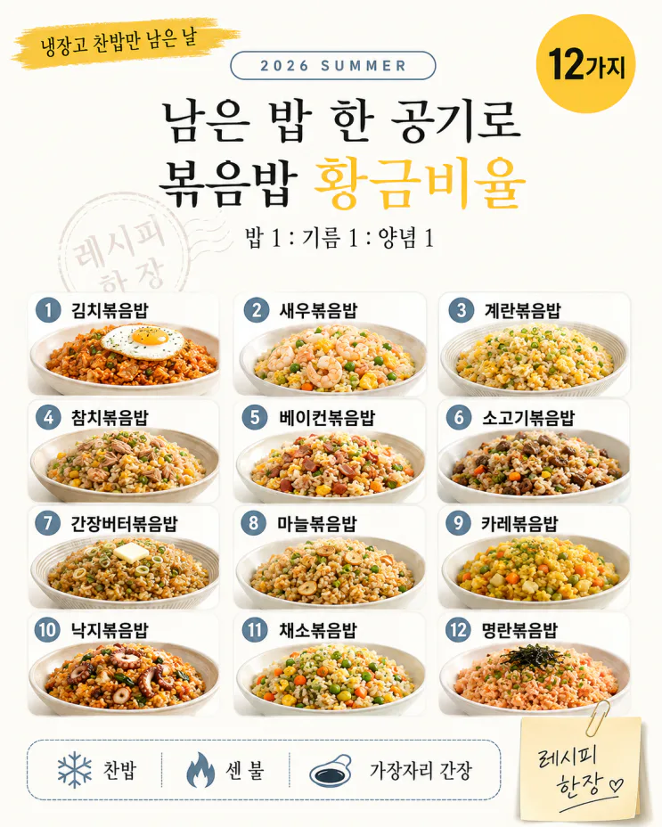 남은 밥 한 공기로 — 볶음밥 황금비율 12가지