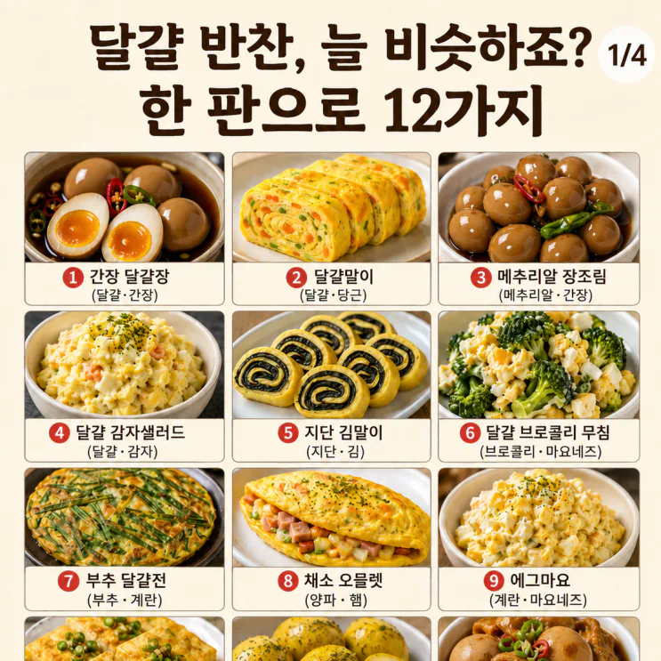 달걀 한 판 사도 금방 없어지는 집- 매일 다른 반찬12가지