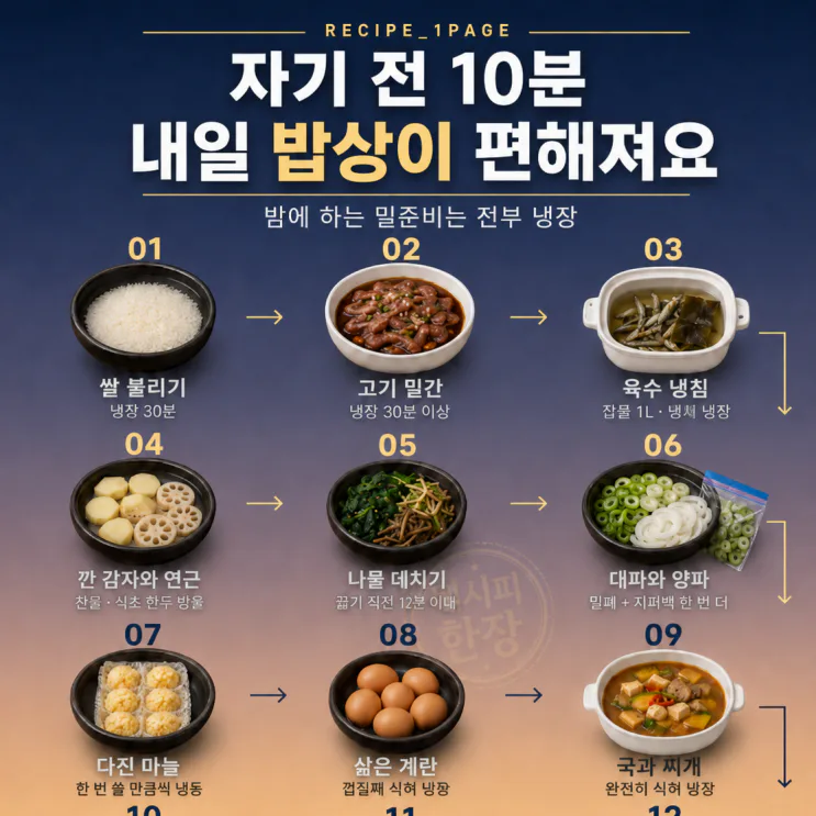 오늘 밤 10분만 해두세요— 내일이 편한 밑준비 12가지