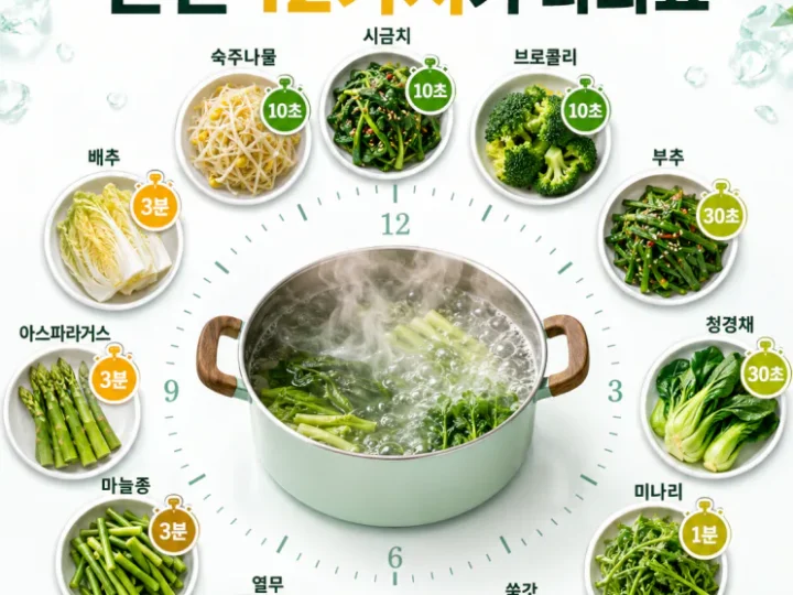 불 앞에 딱 3분 — 데쳐서 무치면 끝나는 반찬 12가지