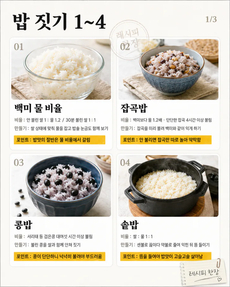반찬보다 밥이 먼저, 밥맛 살리는 밥 짓기 10가지