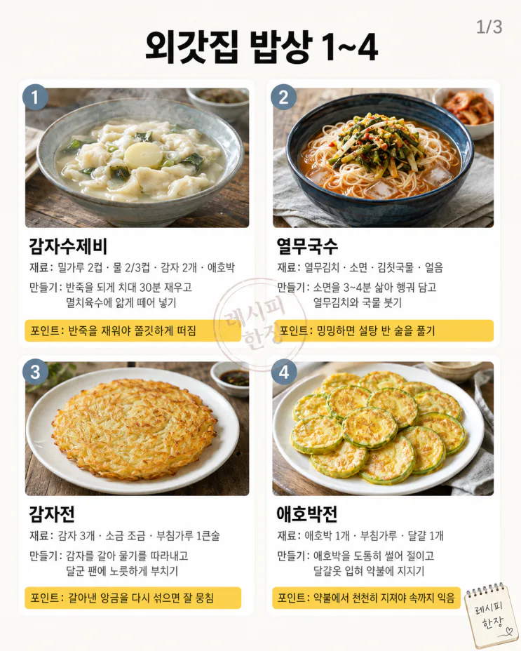 그 시절 외갓집에서 먹던 그 맛 — 여름방학 밥상 12가지