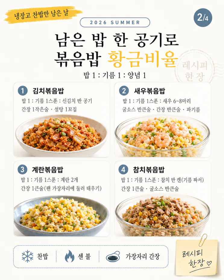 남은 밥 한 공기로 — 볶음밥 황금비율 12가지