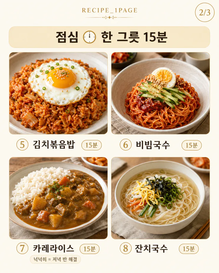 온 가족 다 집에 있는 날 — 세 끼 차리기 안 힘든 메뉴 12가지
