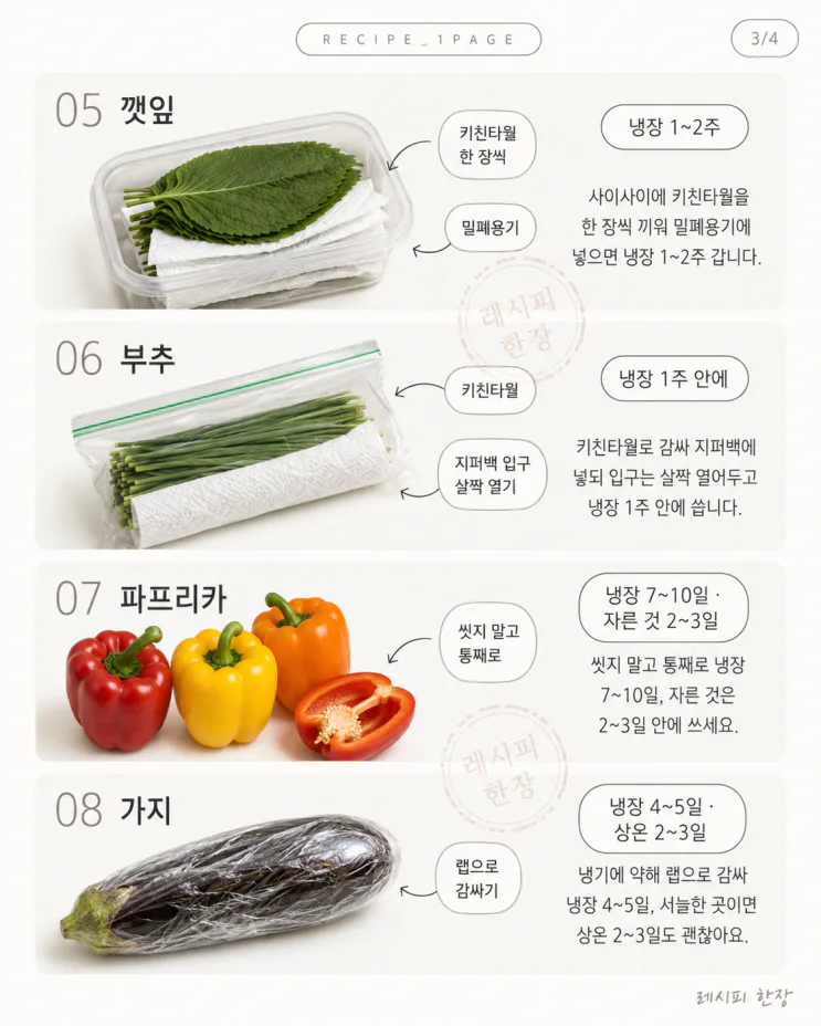 여름 채소 보관법 12가지, 무르기 전에 남김없이