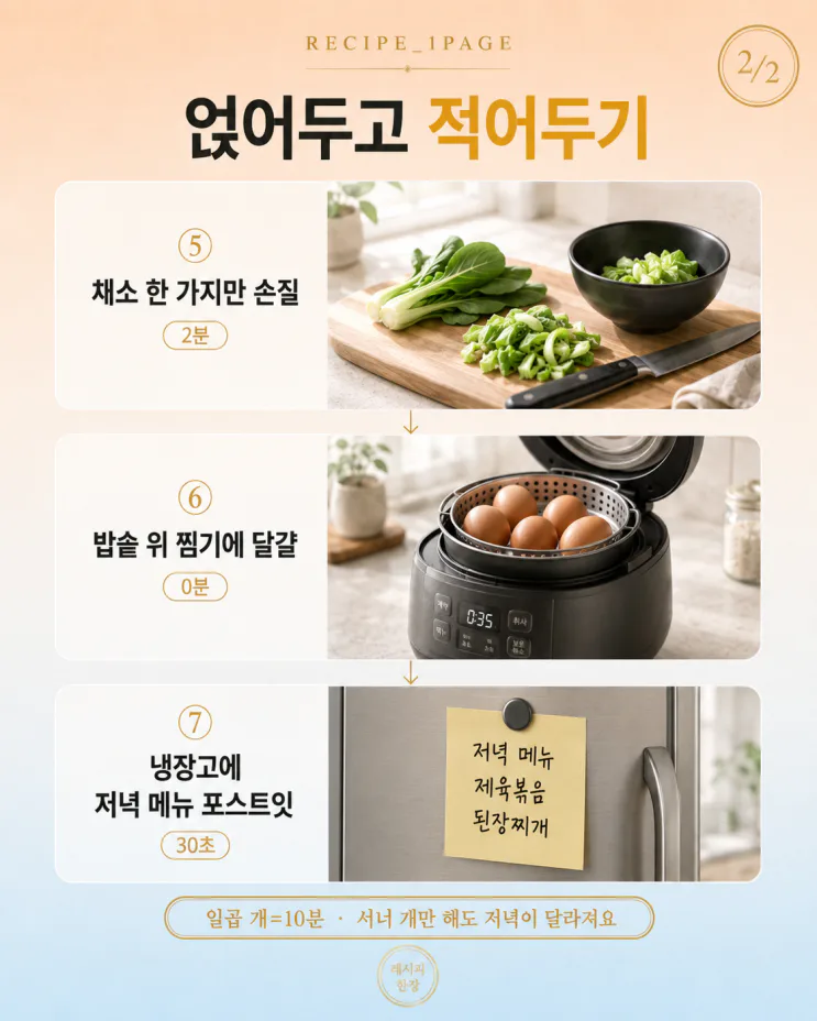 아침 10분만 움직이면 — 저녁 밥상이 편해져요