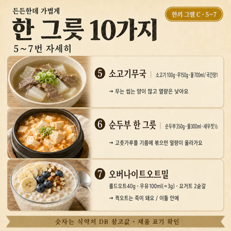 저녁 먹고도 헛헛한 40대, 배는 부른데 가벼운 한 그릇 10가지