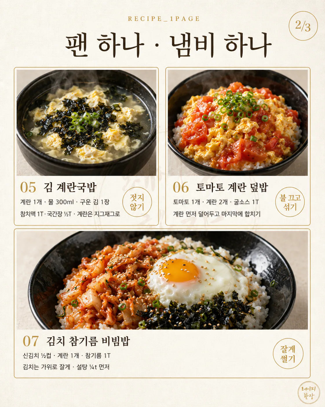 아이 학교 보내고 혼자 먹는 아침 — 5분이면 되는 한 그릇 10가지
