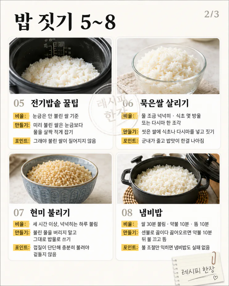 반찬보다 밥이 먼저, 밥맛 살리는 밥 짓기 10가지