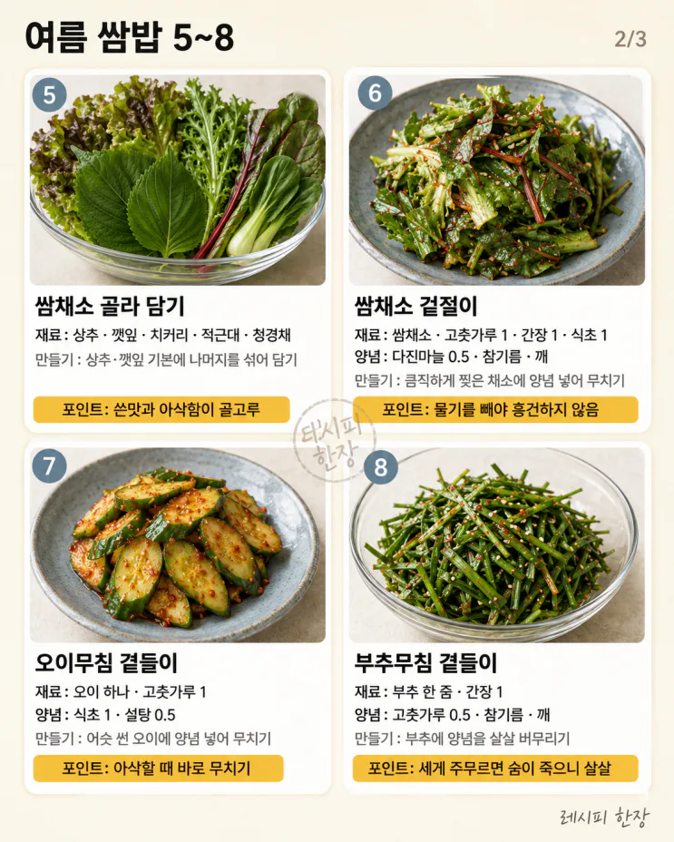 불도 안 켰는데 — 푸짐한 여름 쌈밥 한 상 10가지