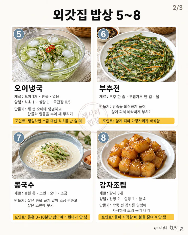 그 시절 외갓집에서 먹던 그 맛 — 여름방학 밥상 12가지