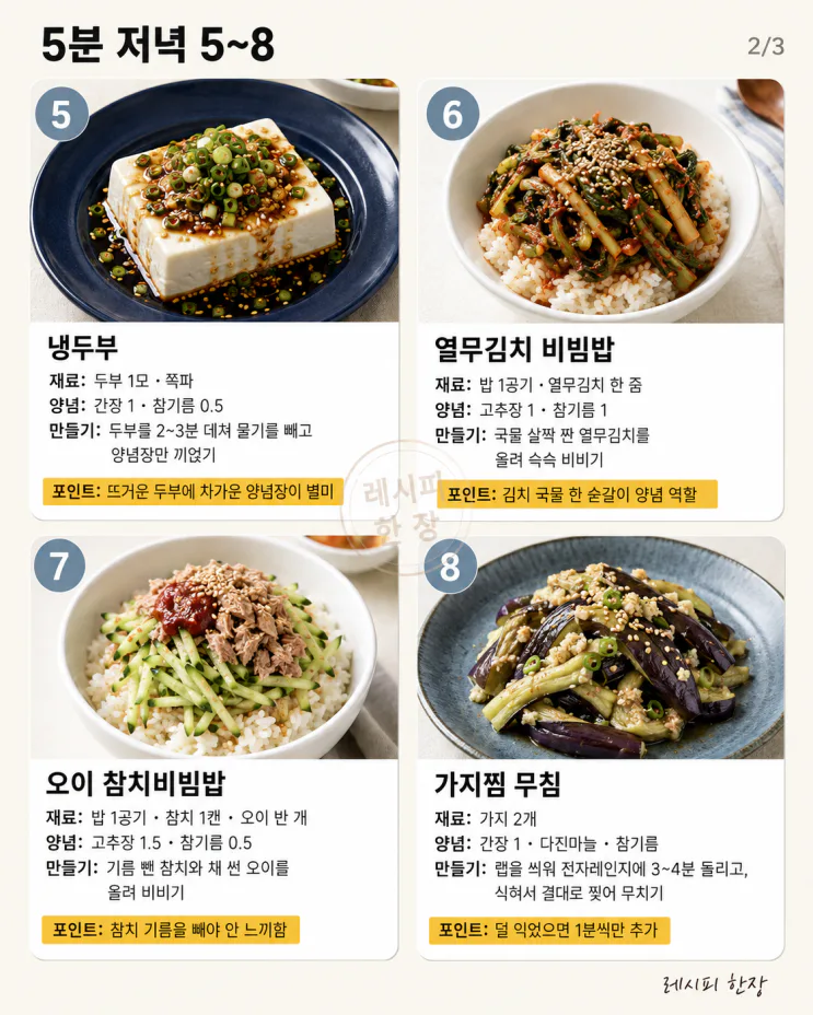 올여름 최고 더위엔 가스불 5분이 한계 — 저녁 12가지