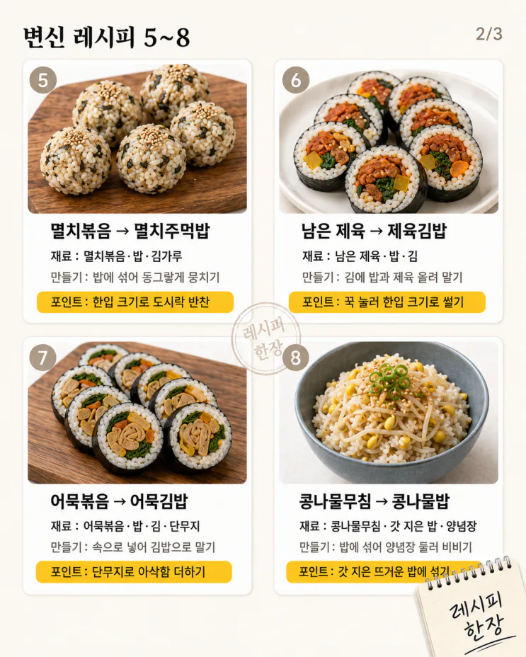 물려서 못 먹던 그 반찬, 이렇게 하면 다시 먹어요 — 변신 10가지