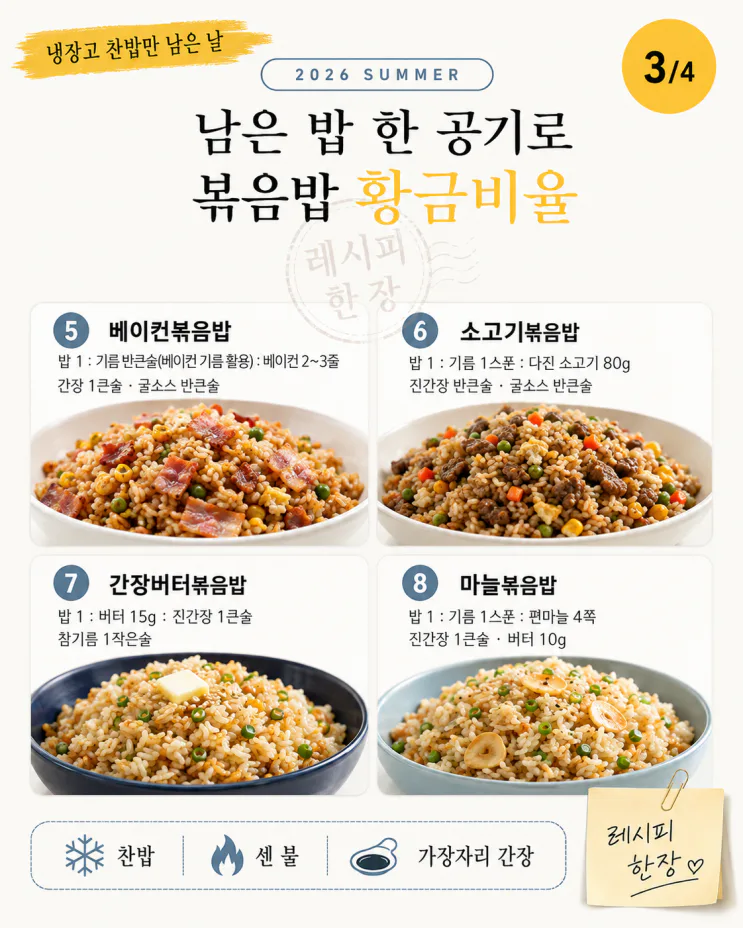 남은 밥 한 공기로 — 볶음밥 황금비율 12가지