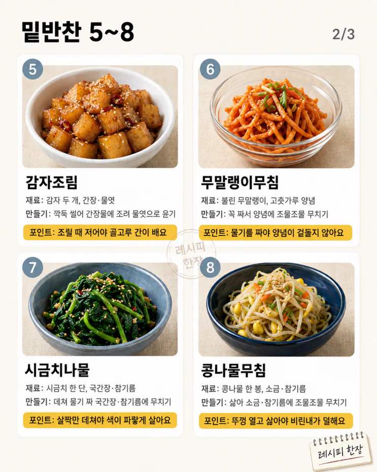 반찬가게 안 가도 되는 밑반찬, 한 번에 12가지