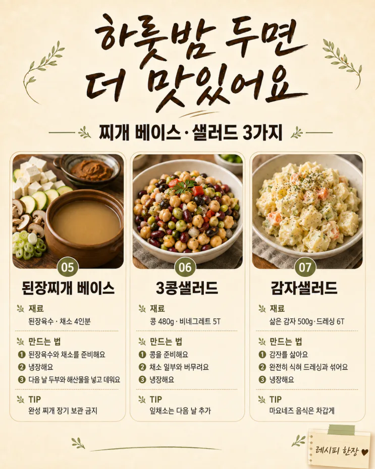 오늘 만들어두면 내일 더 맛있어요 — 하룻밤 두는 메뉴 10가지