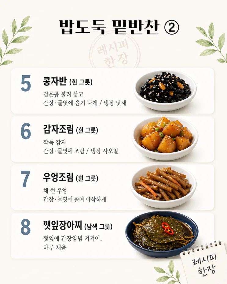 밥도둑 밑반찬 15가지, 한 번에 열흘 치 (저장용)