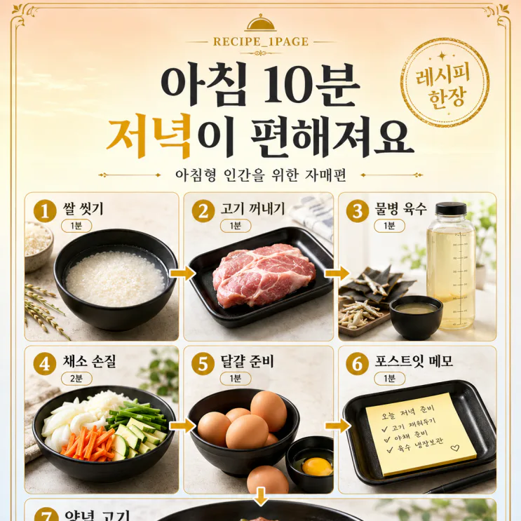 아침 10분만 움직이면 — 저녁 밥상이 편해져요