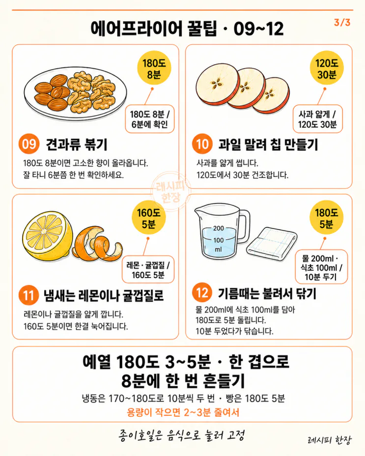 요리 시간이 확 줄어드는 에어프라이어 꿀팁 12가지