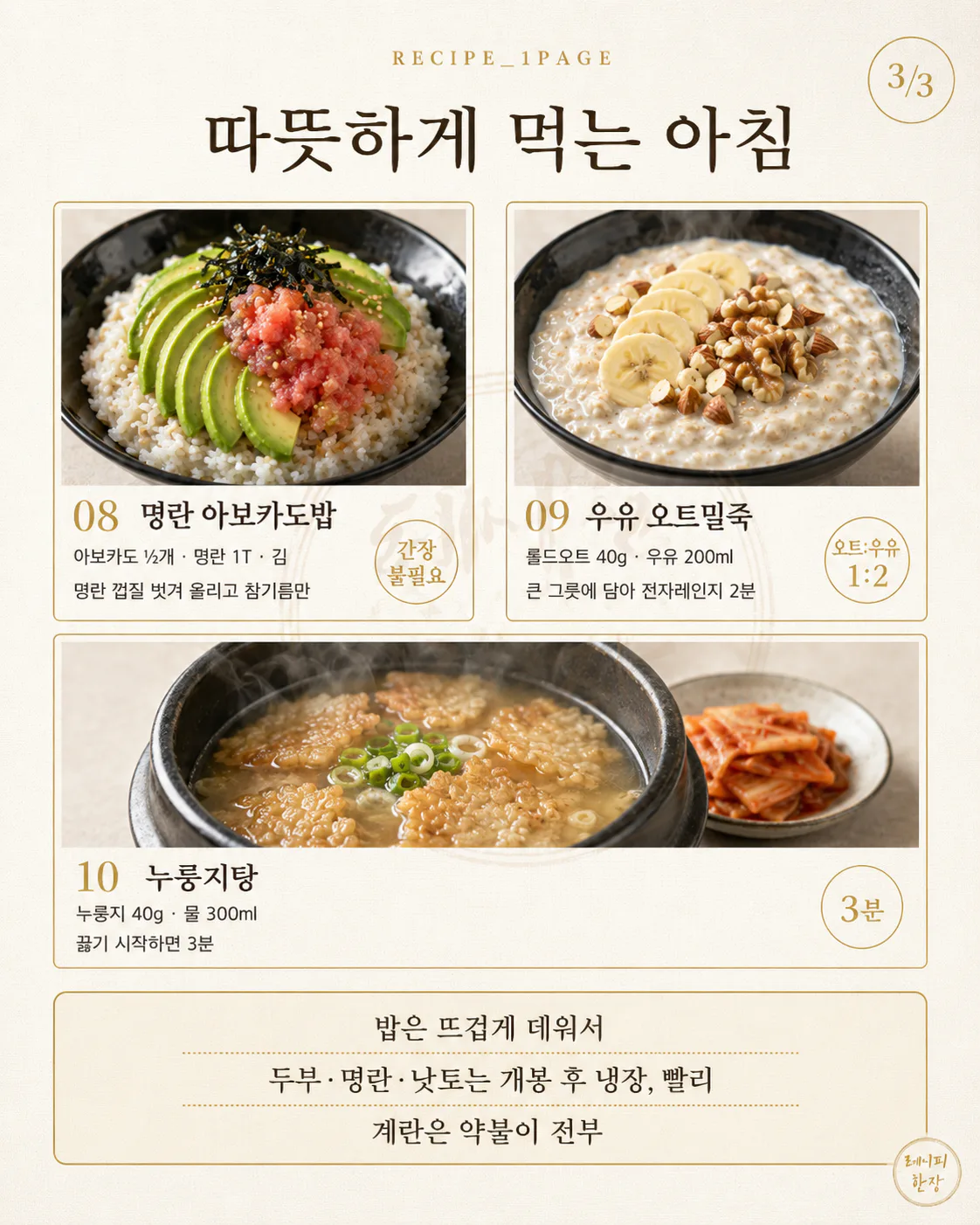 아이 학교 보내고 혼자 먹는 아침 — 5분이면 되는 한 그릇 10가지