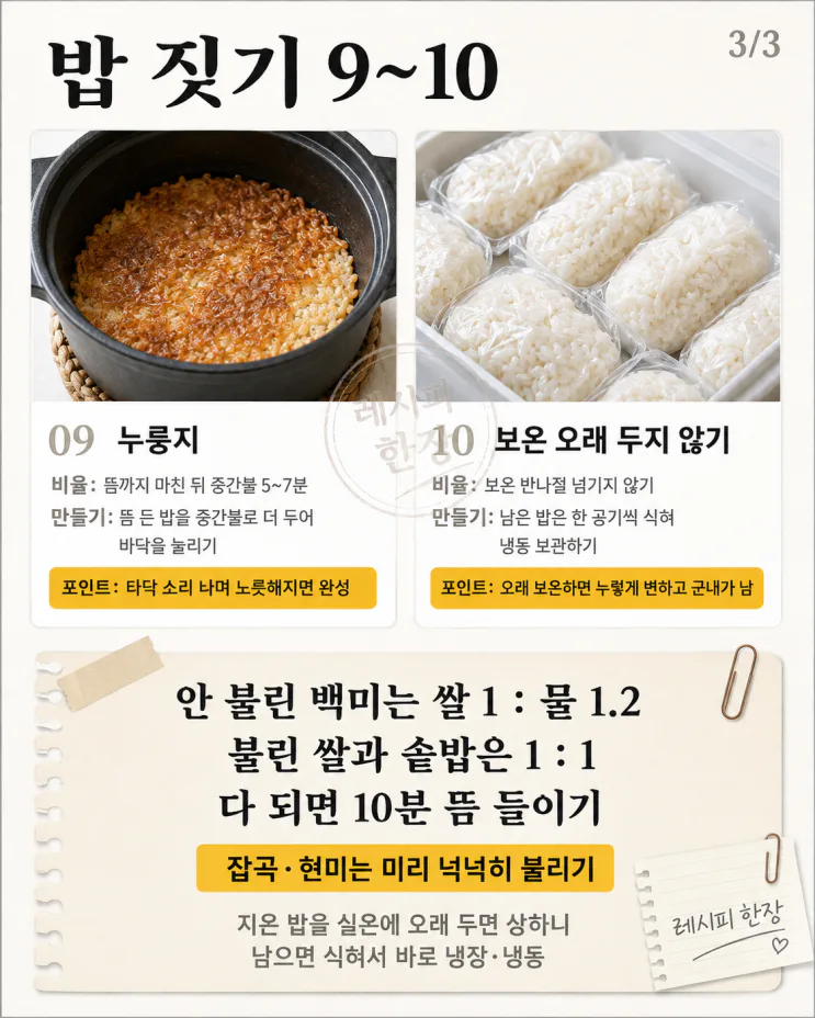 반찬보다 밥이 먼저, 밥맛 살리는 밥 짓기 10가지