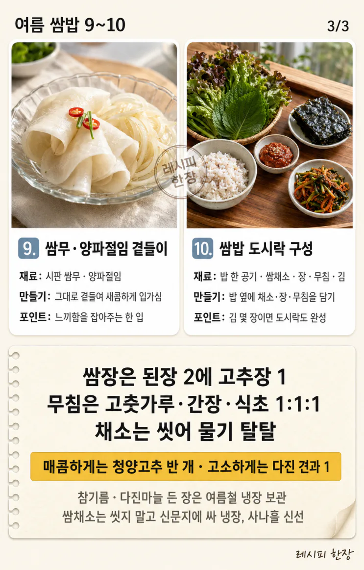 불도 안 켰는데 — 푸짐한 여름 쌈밥 한 상 10가지