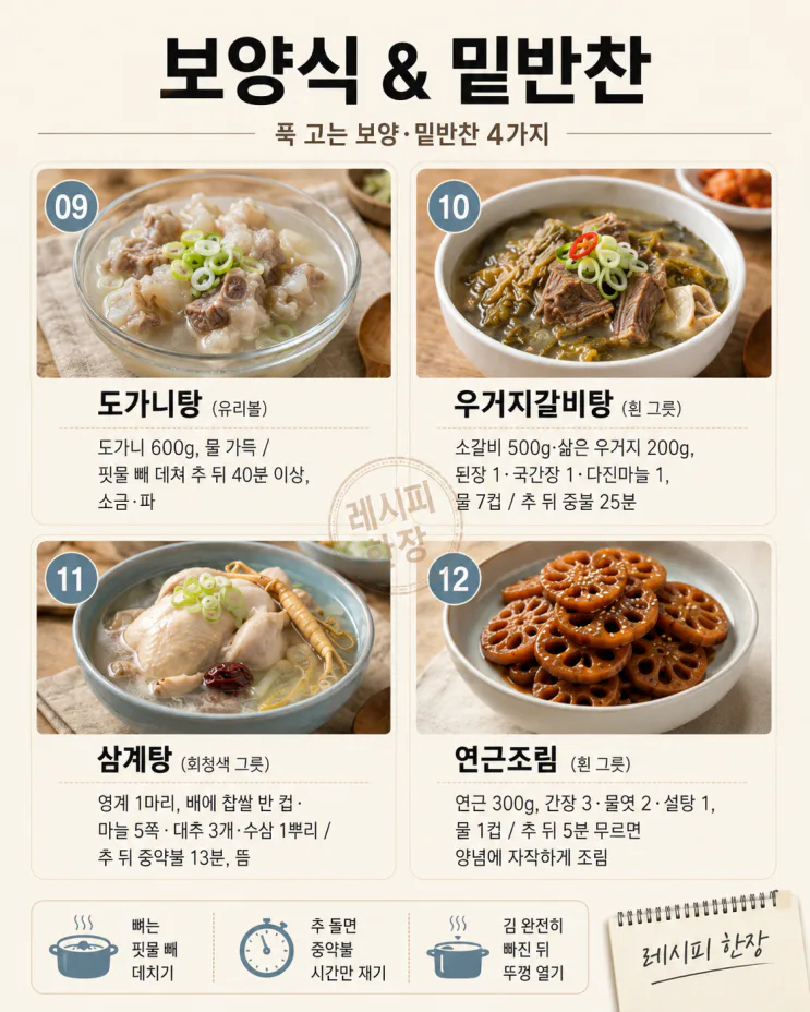 압력솥 하나로 푹 끓이는 보양 한 그릇 12가지