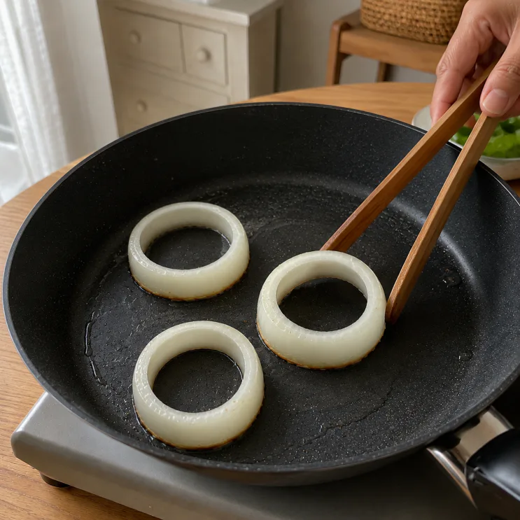 해외 SNS에서 난리 난 양파 요리 — 링 안에 계란 넣었더니 한 끼 완성