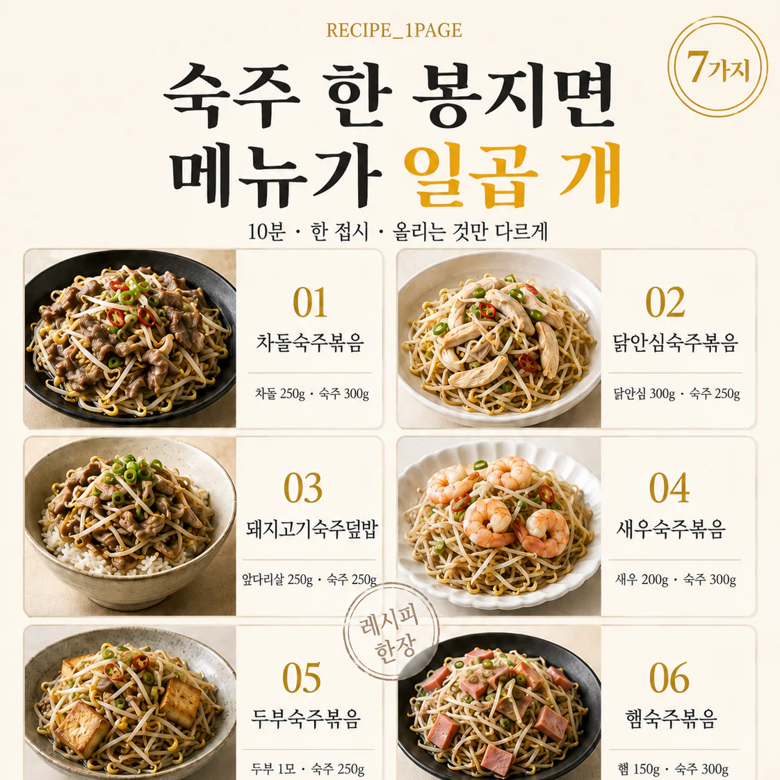 중식당 숙주볶음이 아삭한 건 순서 — 집에서 되는 10분 한 접시 7가지