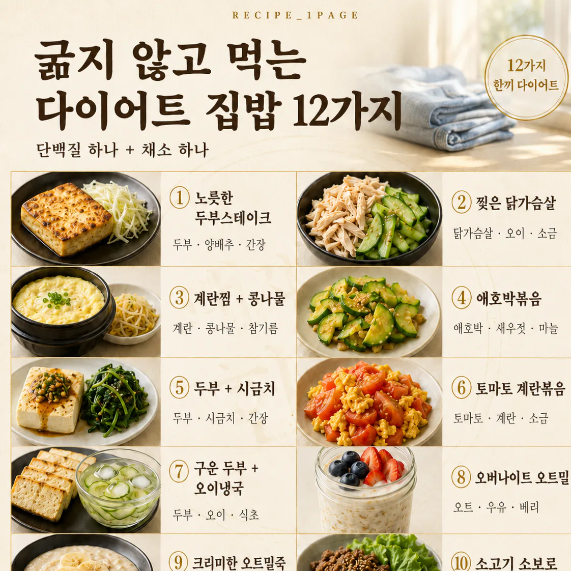 바지가 꽉 끼기 시작했다면 — 굶지 않고 먹는 다이어트 집밥 12가지