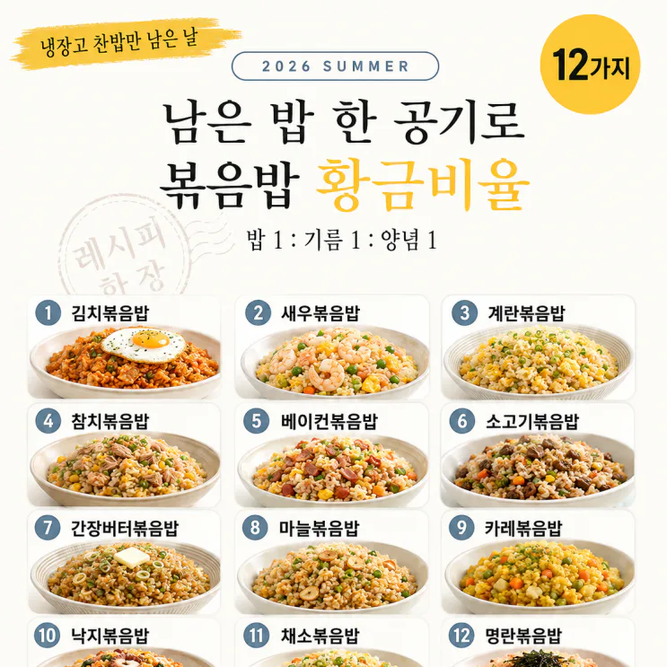 남은 밥 한 공기로 — 볶음밥 황금비율 12가지