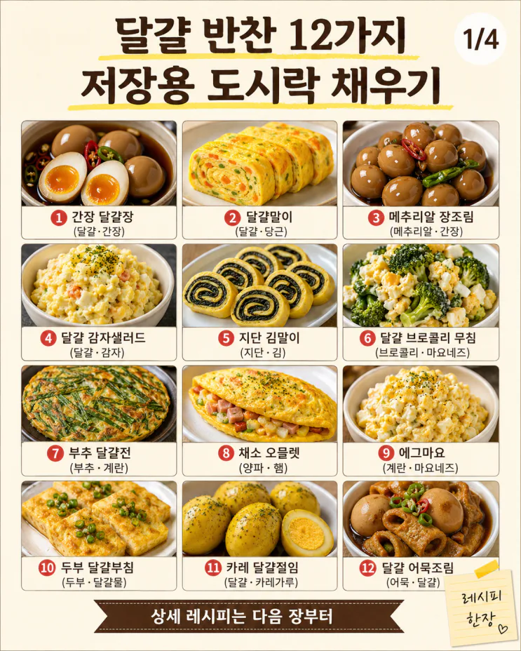 달걀 한 판 사도 금방 없어지는 집- 매일 다른 반찬12가지