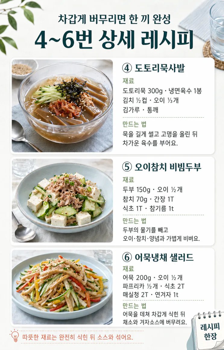 열대야 음식 10가지 — 차갑게 먹는 여름 야식