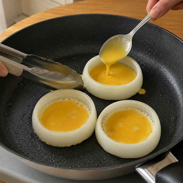 해외 SNS에서 난리 난 양파 요리 — 링 안에 계란 넣었더니 한 끼 완성
