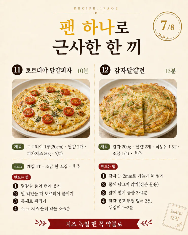 오늘 저녁 뭐 먹지? 15분 집밥 12가지