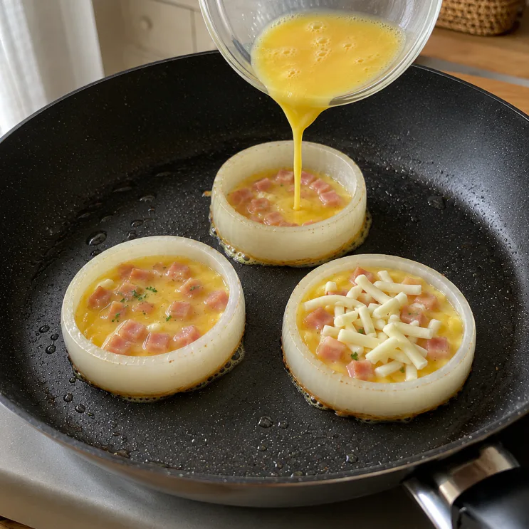 해외 SNS에서 난리 난 양파 요리 — 링 안에 계란 넣었더니 한 끼 완성