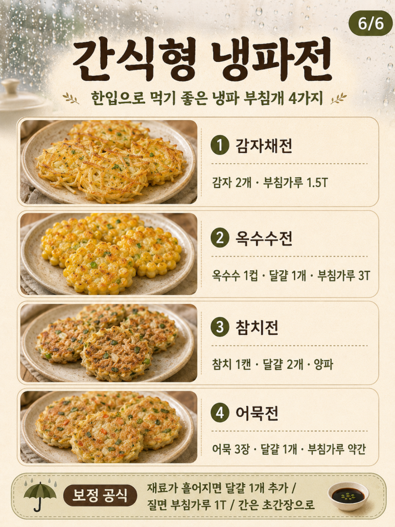 남은 재료 전부 전으로 — 냉장고 털어 만드는 냉파 부침개 20