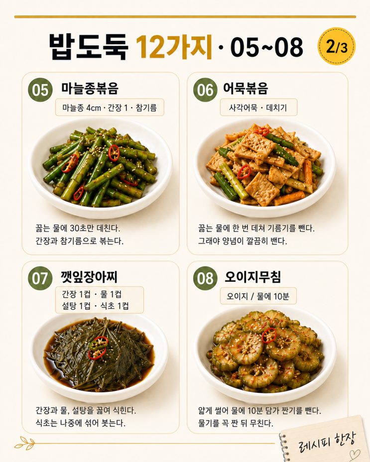 냉장고 문 열자마자 손 가는 — 밥도둑 반찬 12가지