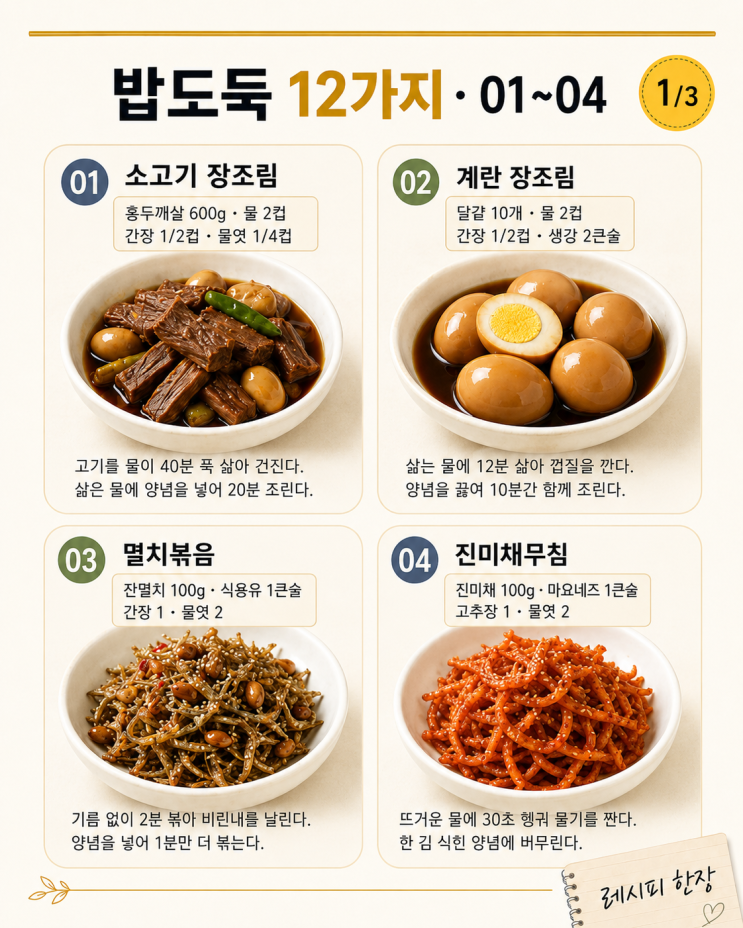 냉장고 문 열자마자 손 가는 — 밥도둑 반찬 12가지