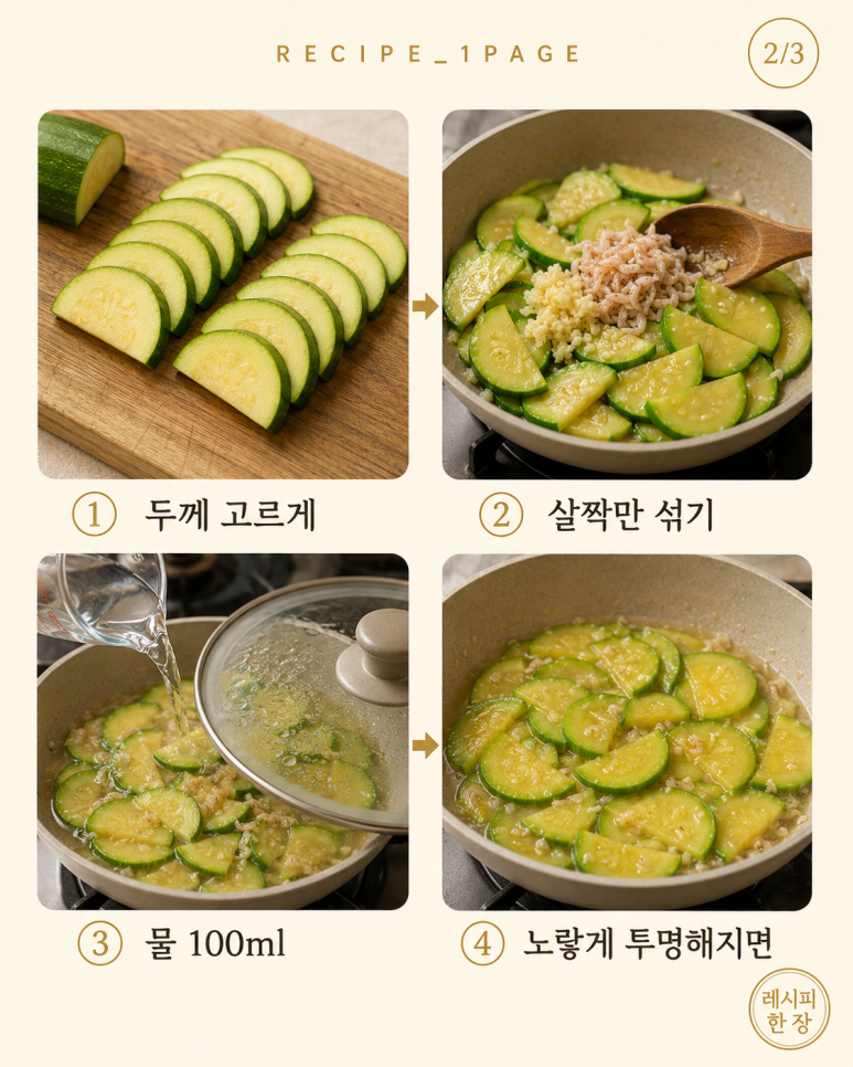 방송에서 공개된 애호박볶음, 볶지 않고 물을 붓고 끓입니다