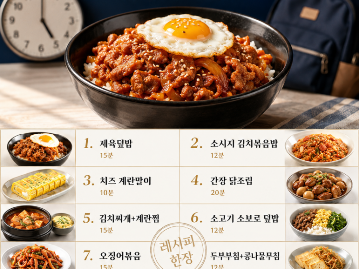 학원 가기 전에 먹여 보내야 한다면 — 20분에 끝나는 저녁 12가지