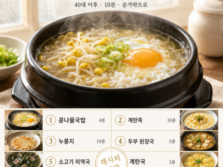 새벽에 이불 끌어당기기 시작했다면 — 40대 속 편한 따뜻한 아침 10가지