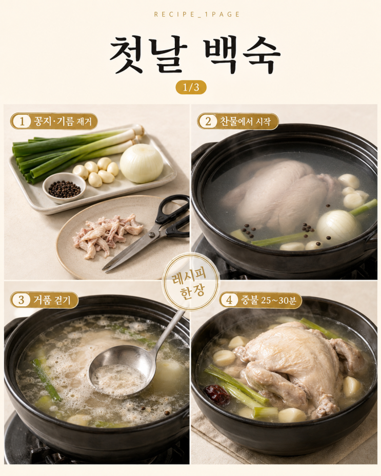 닭 한 마리 사면 3일 저녁이 나옵니다 — 뼈까지 쓰는 순서 6가지