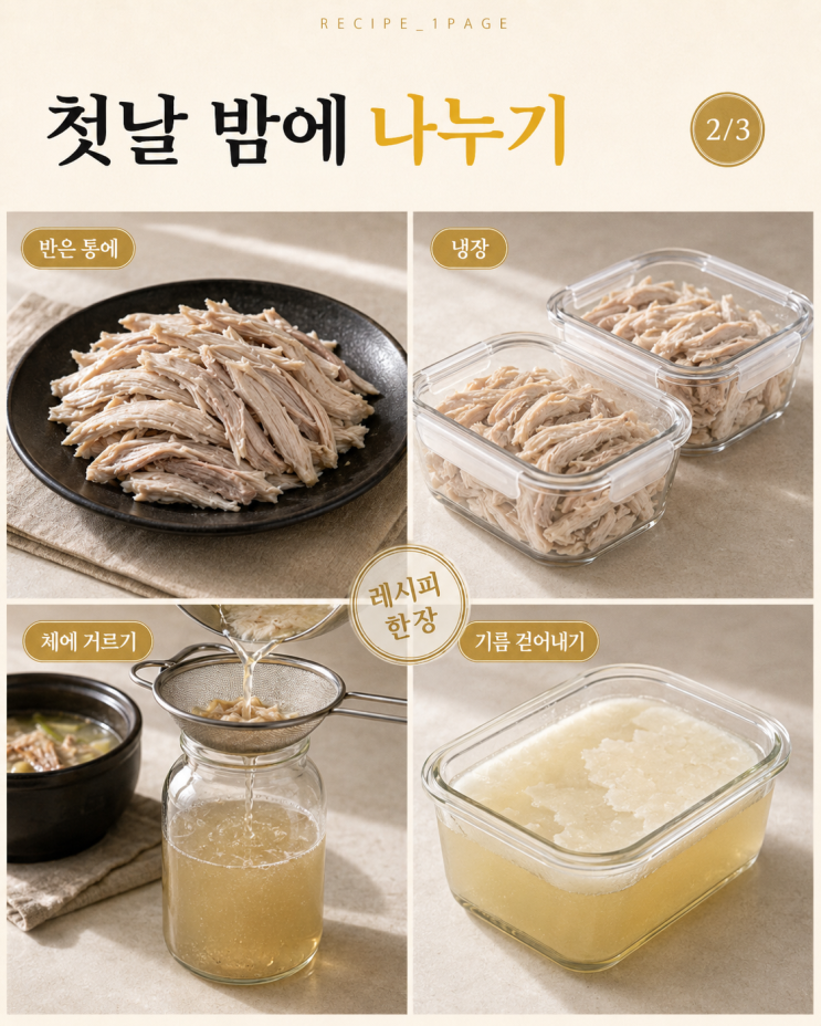 닭 한 마리 사면 3일 저녁이 나옵니다 — 뼈까지 쓰는 순서 6가지