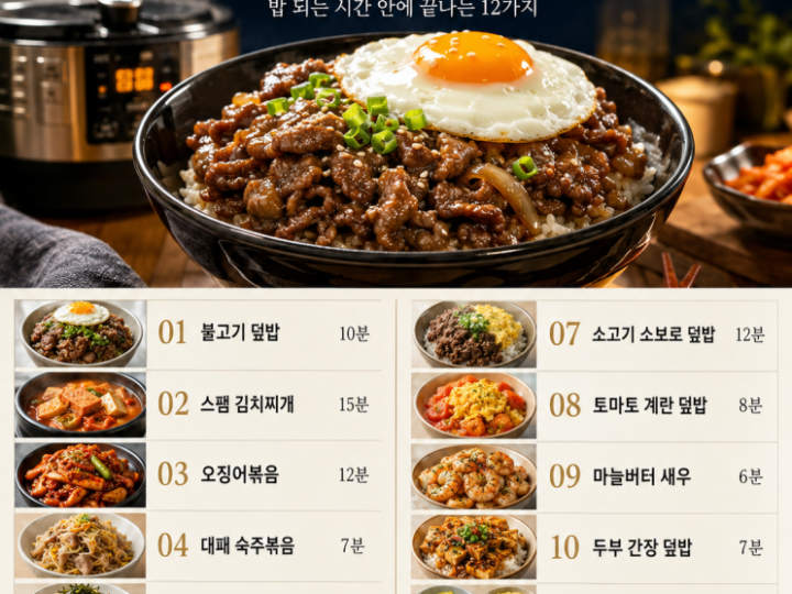 퇴근하고 옷만 갈아입고 나오면 — 배달 안 부러운 15분 저녁 12가지