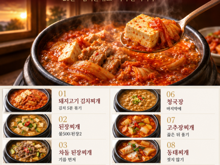 밤에 창문 닫고 자기 시작했다면 — 다시 국물 당기는 저녁 찌개 10가지