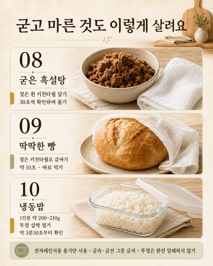 전자레인지, 데우기만 하면 아까워요 — 주방 일이 빨라지는 10가지